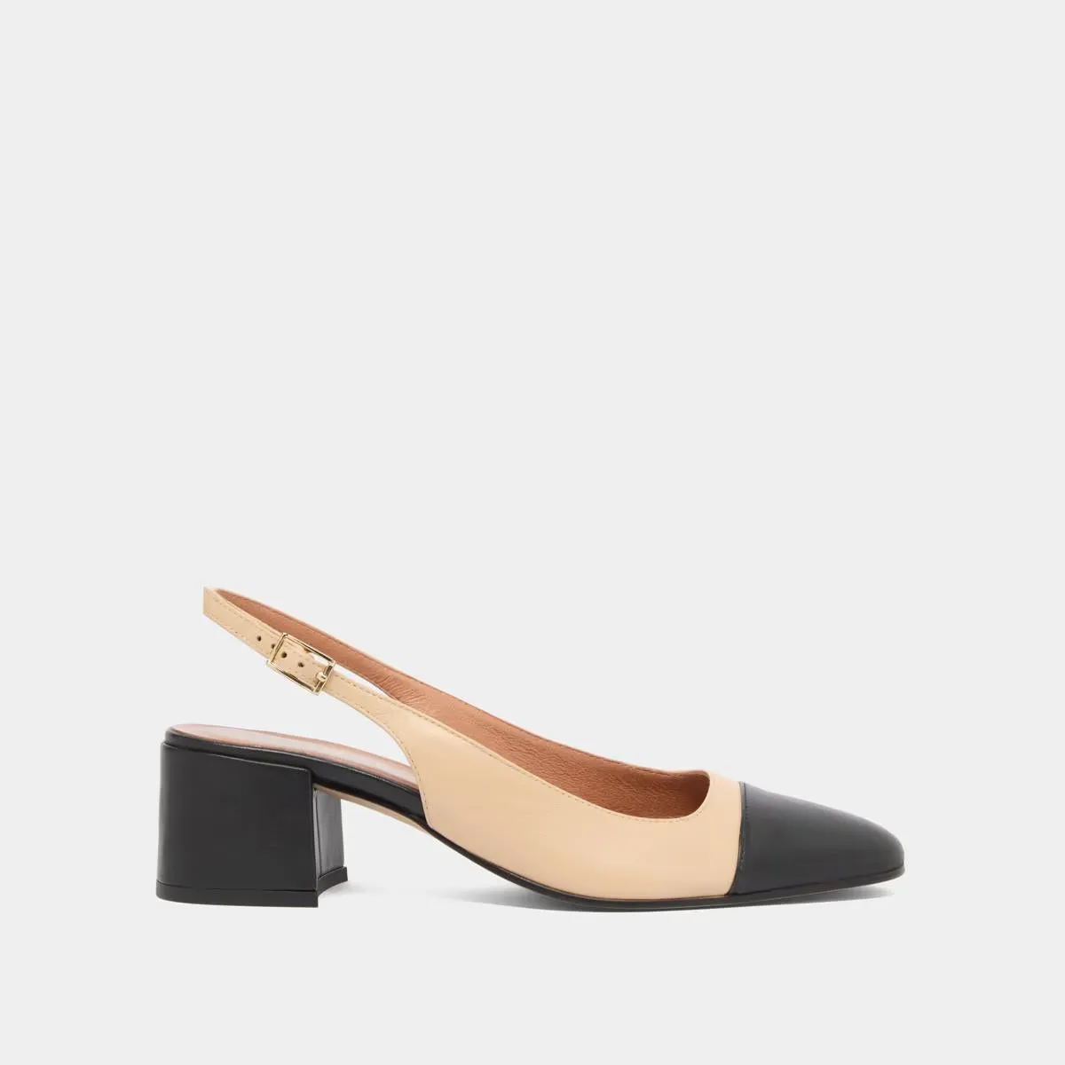 264- Dhapon Cuir/cuir Noir-beige