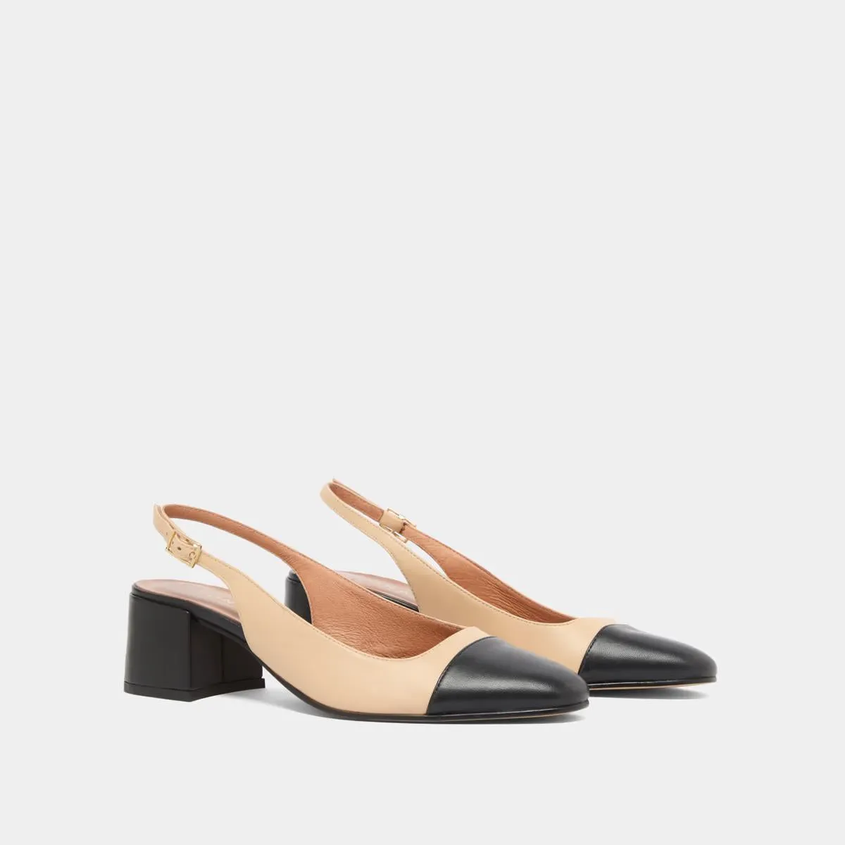 264- Dhapon Cuir/cuir Noir-beige
