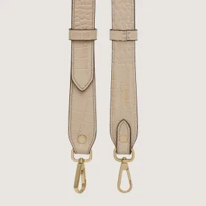 Adjustable Leather Strap - Croc-Embossed Leather Oat