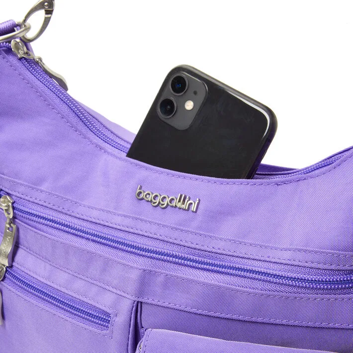 Baggallini Modern Everywhere Hobo Crossbody w/ Trolley Sleeve & RFID Wristlet Wallet