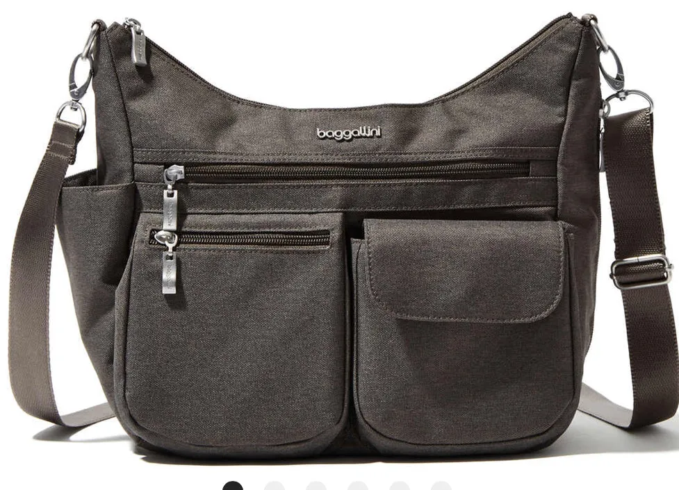 Baggallini Modern Everywhere Hobo Crossbody w/ Trolley Sleeve & RFID Wristlet Wallet
