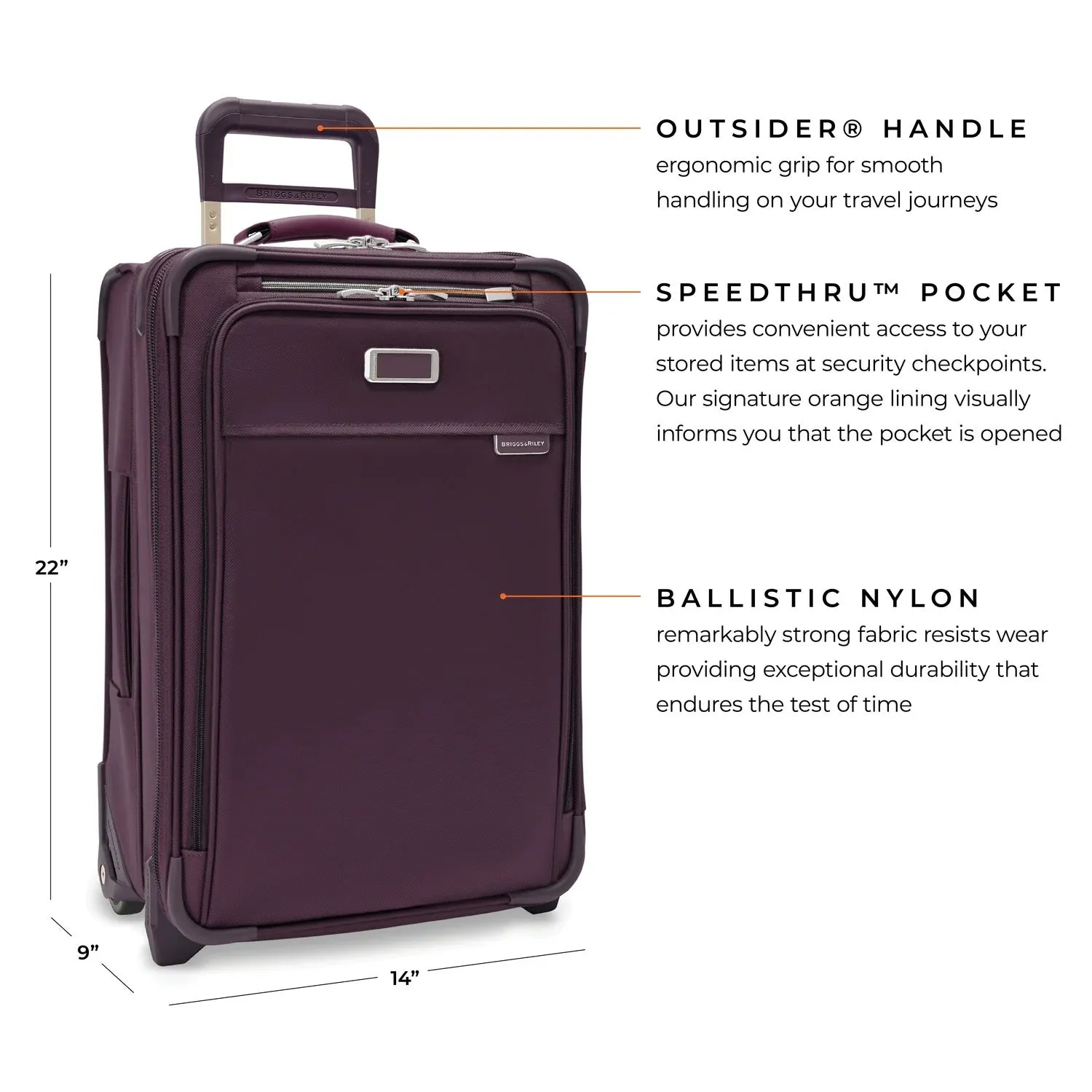 BASELINE Limited Edition Essential 2-Wheel Expandable Carry-On - Plum