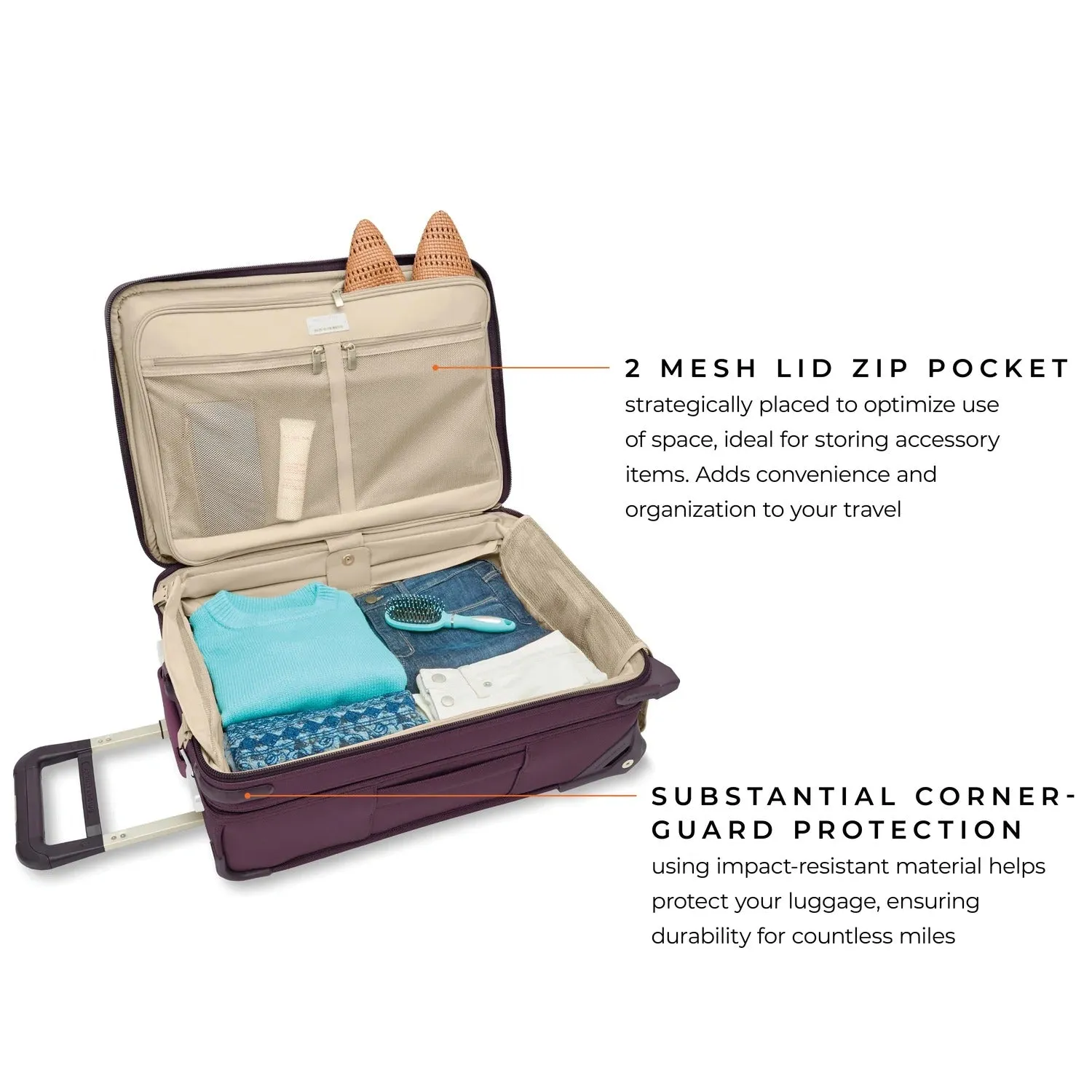 BASELINE Limited Edition Essential 2-Wheel Expandable Carry-On - Plum
