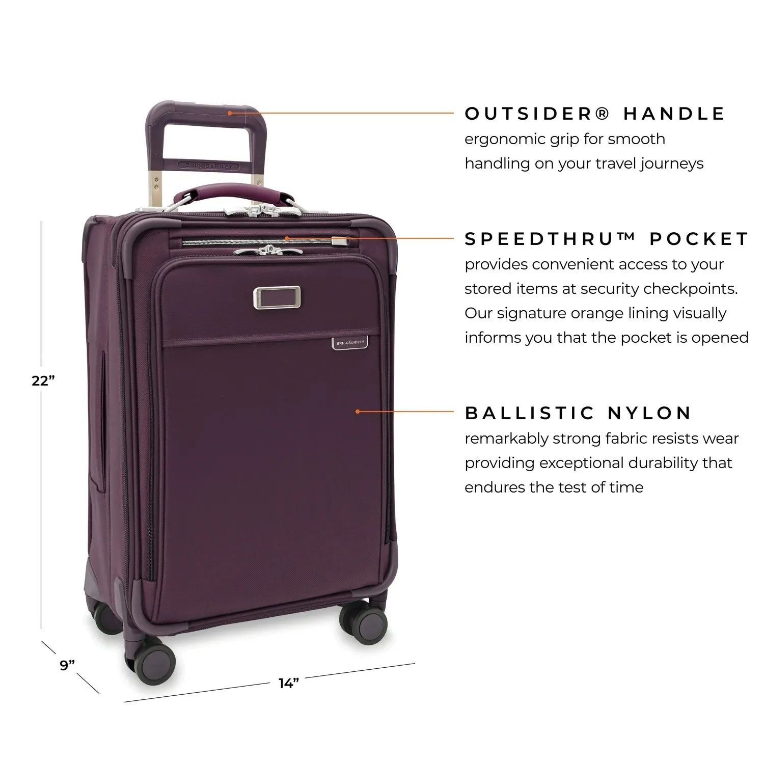 BASELINE Limited Edition Essential Carry-On Spinner - Plum