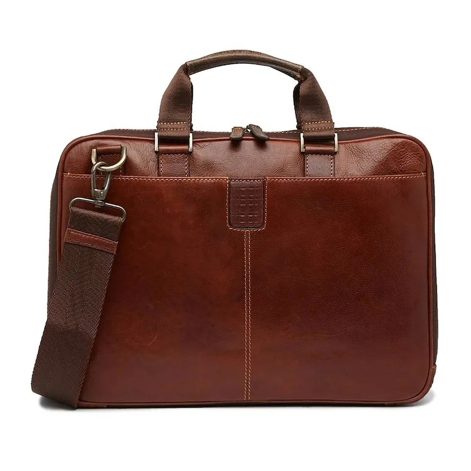 Boconi Garth Slim Leather Briefcase Zipster