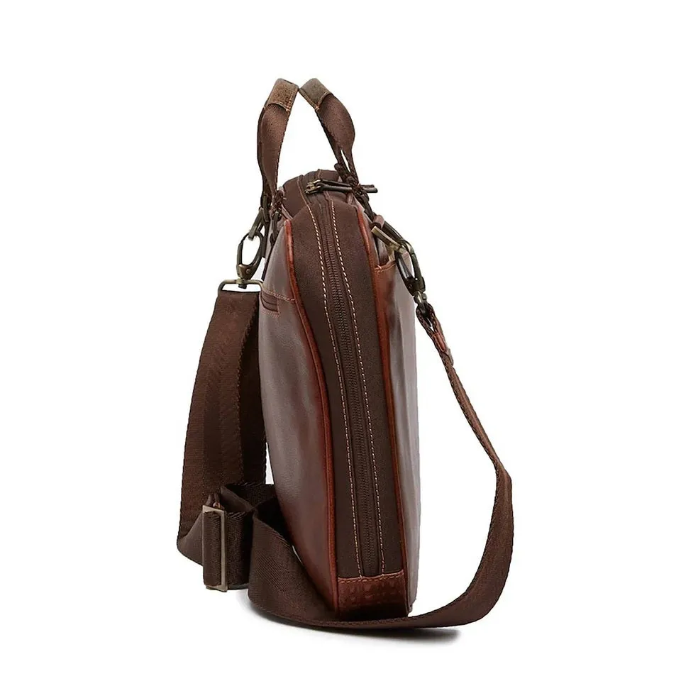 Boconi Garth Slim Leather Briefcase Zipster