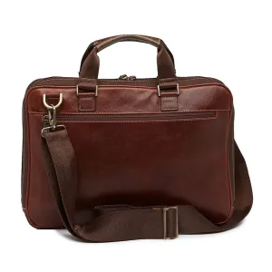 Boconi Garth Slim Leather Briefcase Zipster