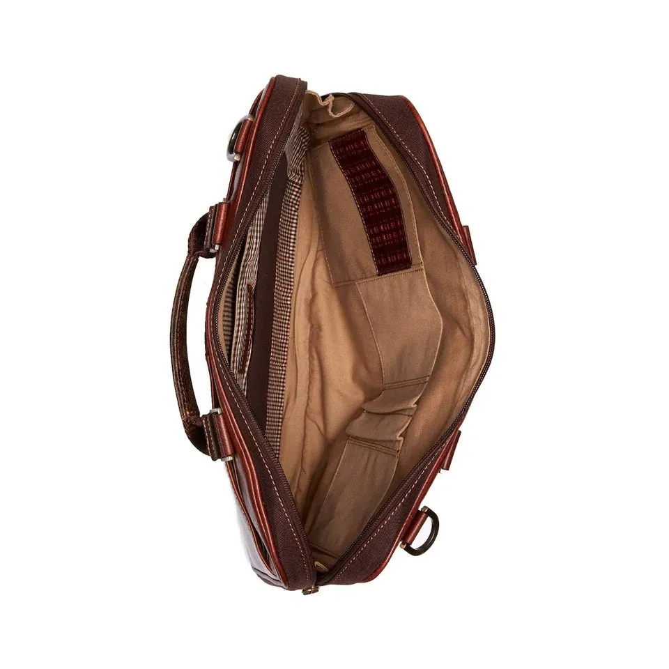 Boconi Garth Slim Leather Briefcase Zipster