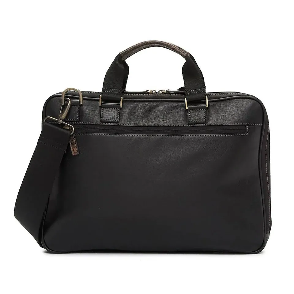 Boconi Garth Slim Leather Briefcase Zipster