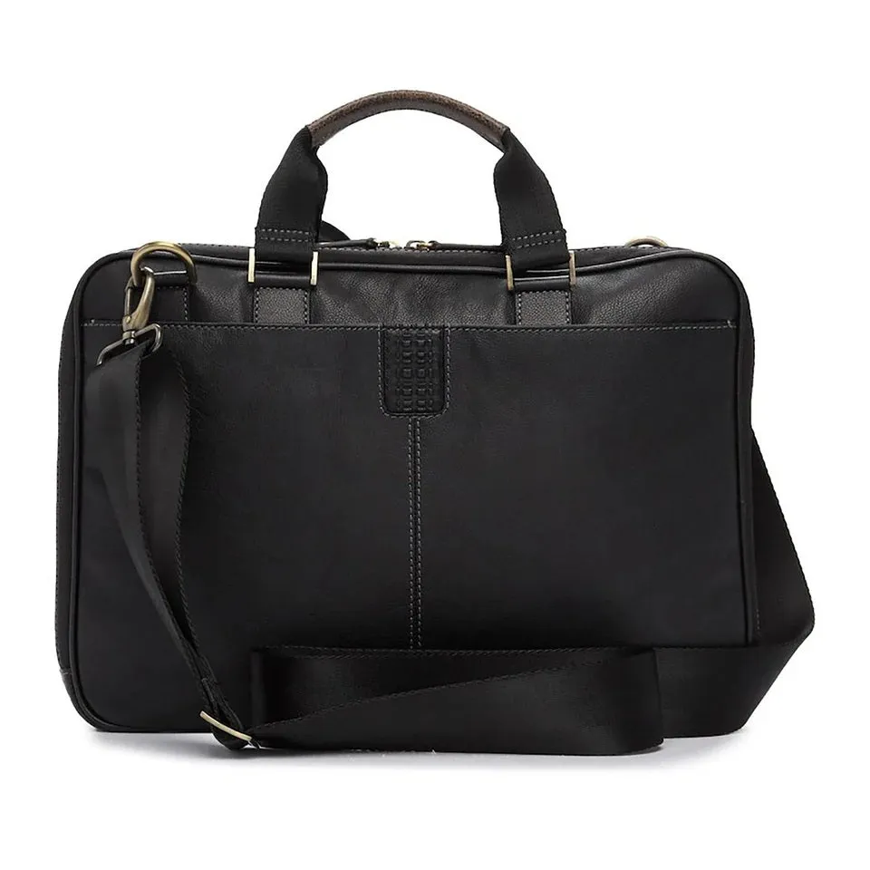 Boconi Garth Slim Leather Briefcase Zipster