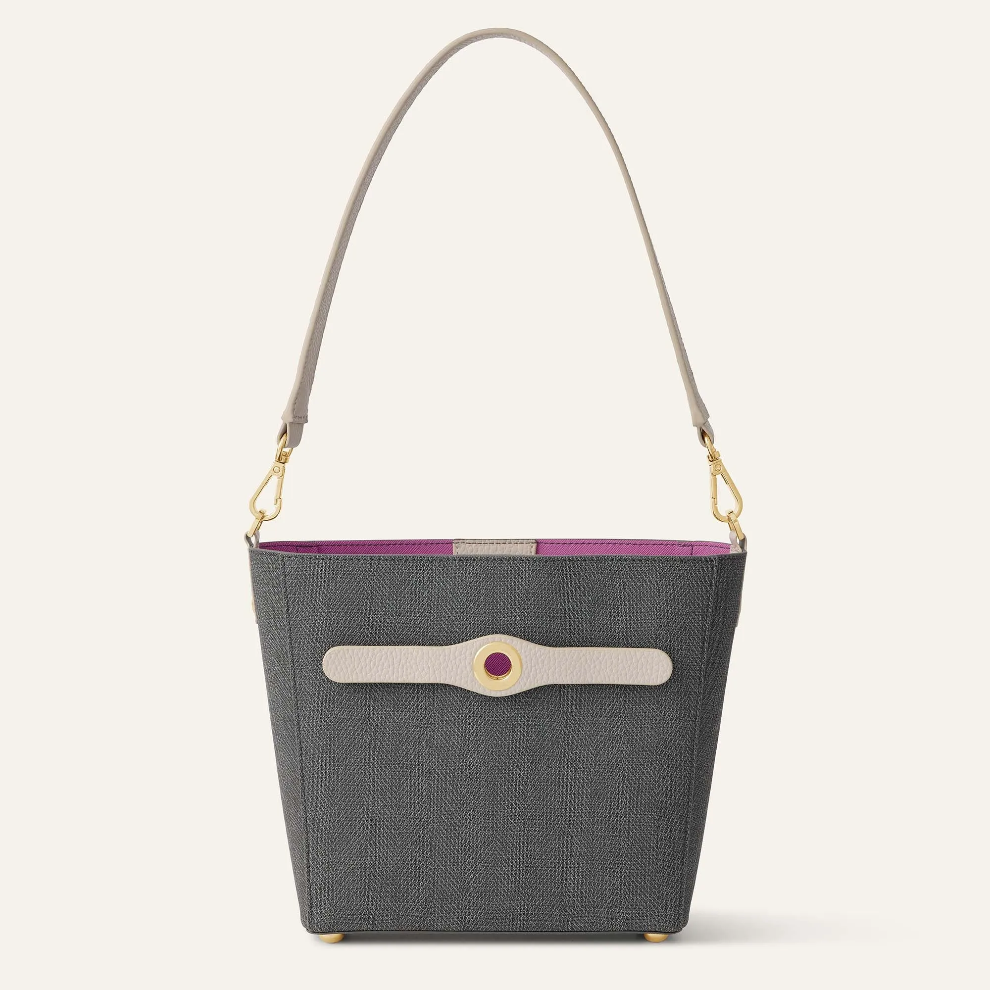 Complimentary Bag Q2 | Mini S - Charcoal Porcelain with Gold hardware