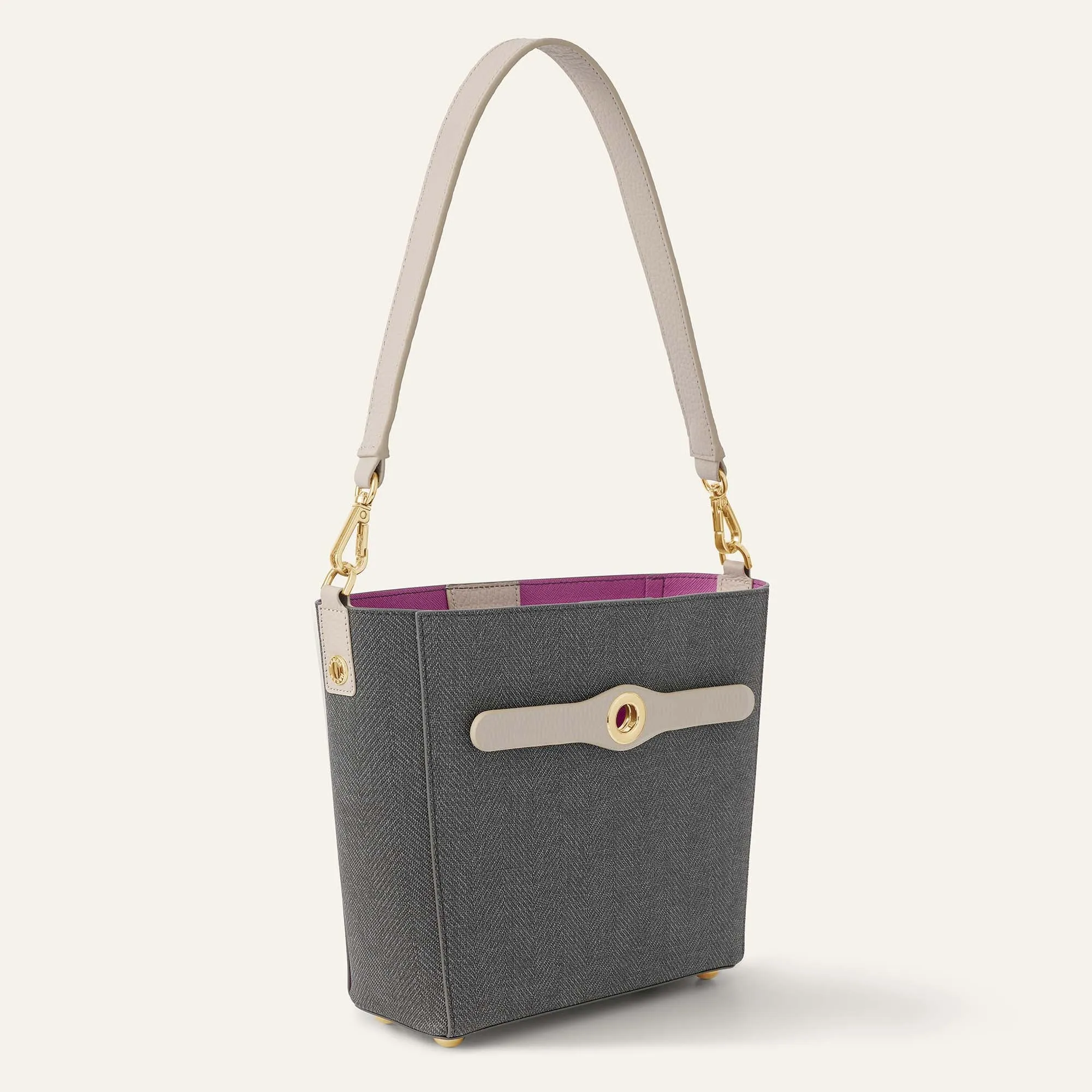 Complimentary Bag Q2 | Mini S - Charcoal Porcelain with Gold hardware