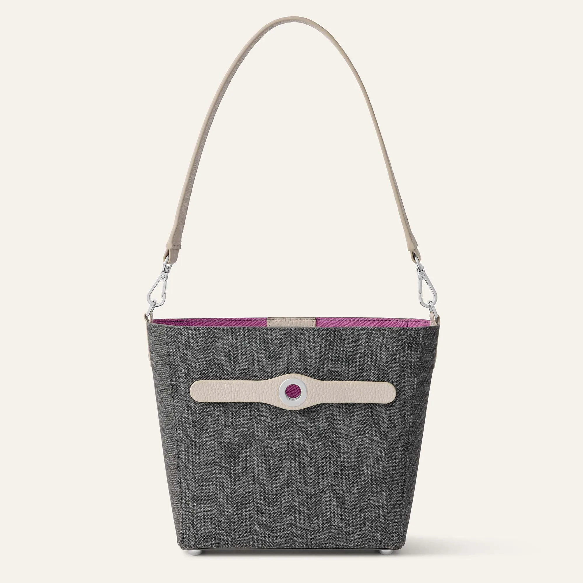 Complimentary Bag Q2 | Mini S - Charcoal Porcelain with Silver hardware