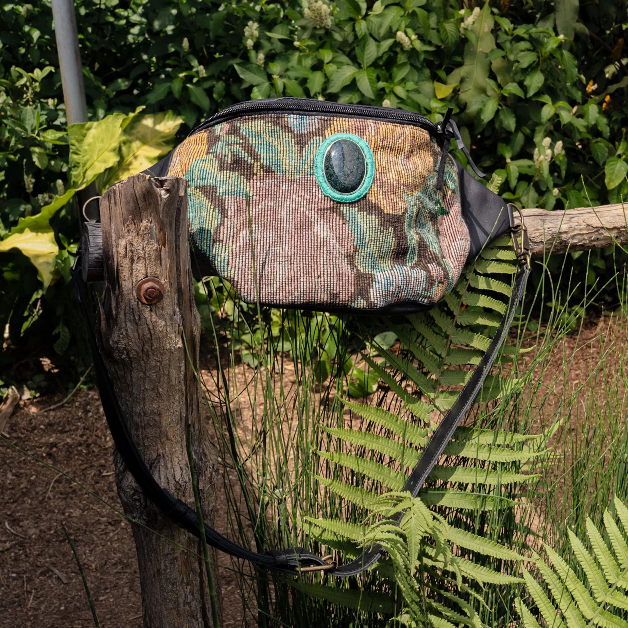 EL DON MANNY PACK WITH JADE - OOAK HUIPIL - BLACK - NO. 15541