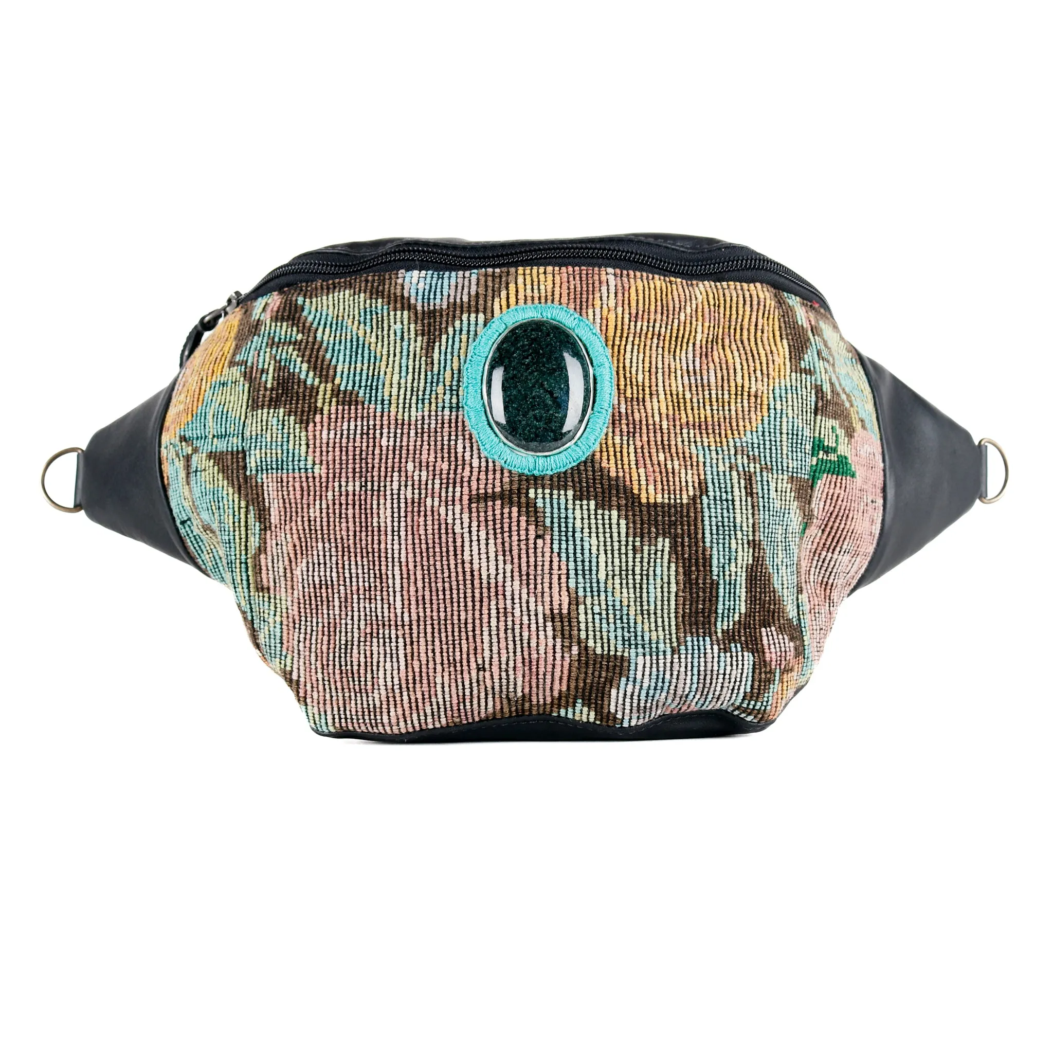 EL DON MANNY PACK WITH JADE - OOAK HUIPIL - BLACK - NO. 15541