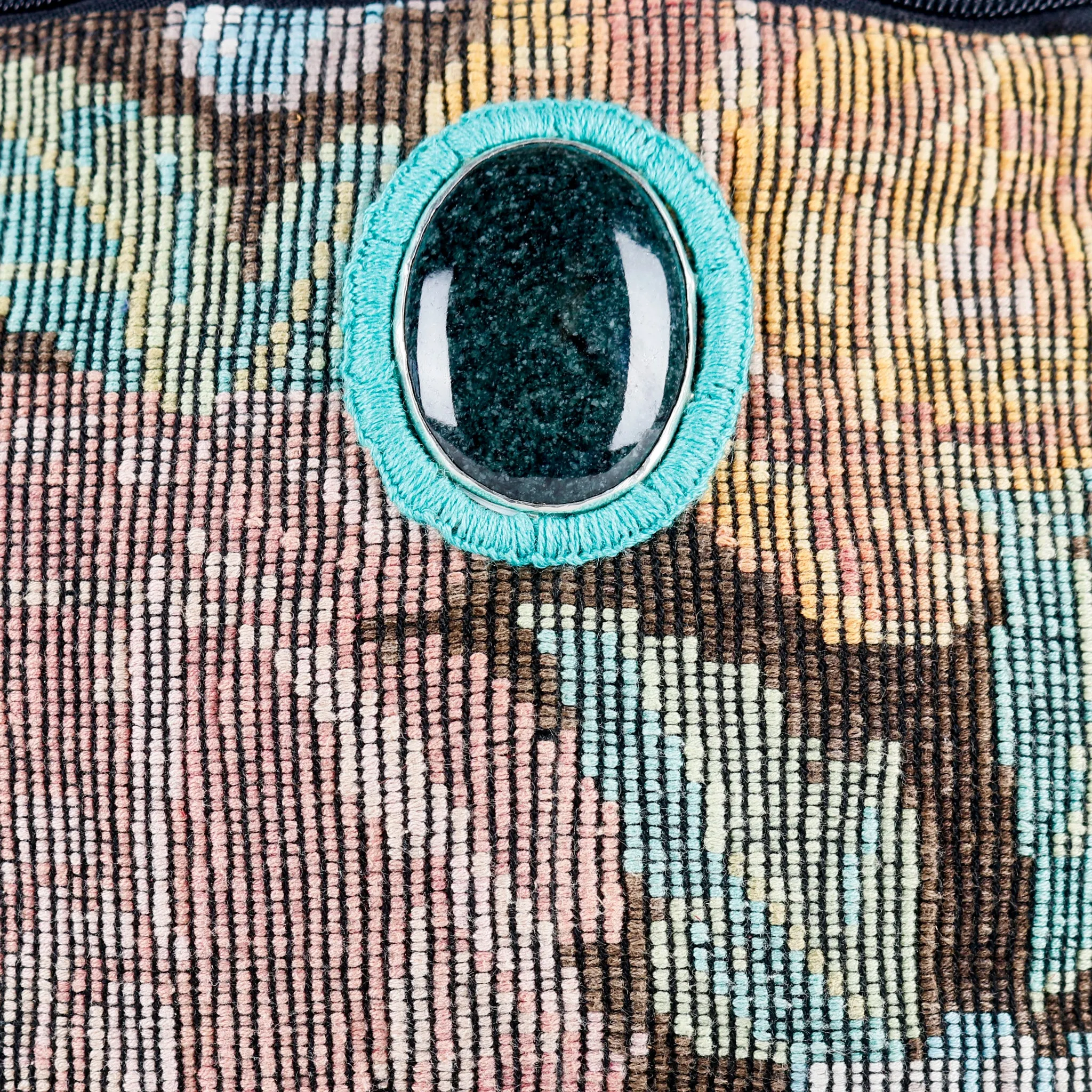 EL DON MANNY PACK WITH JADE - OOAK HUIPIL - BLACK - NO. 15541
