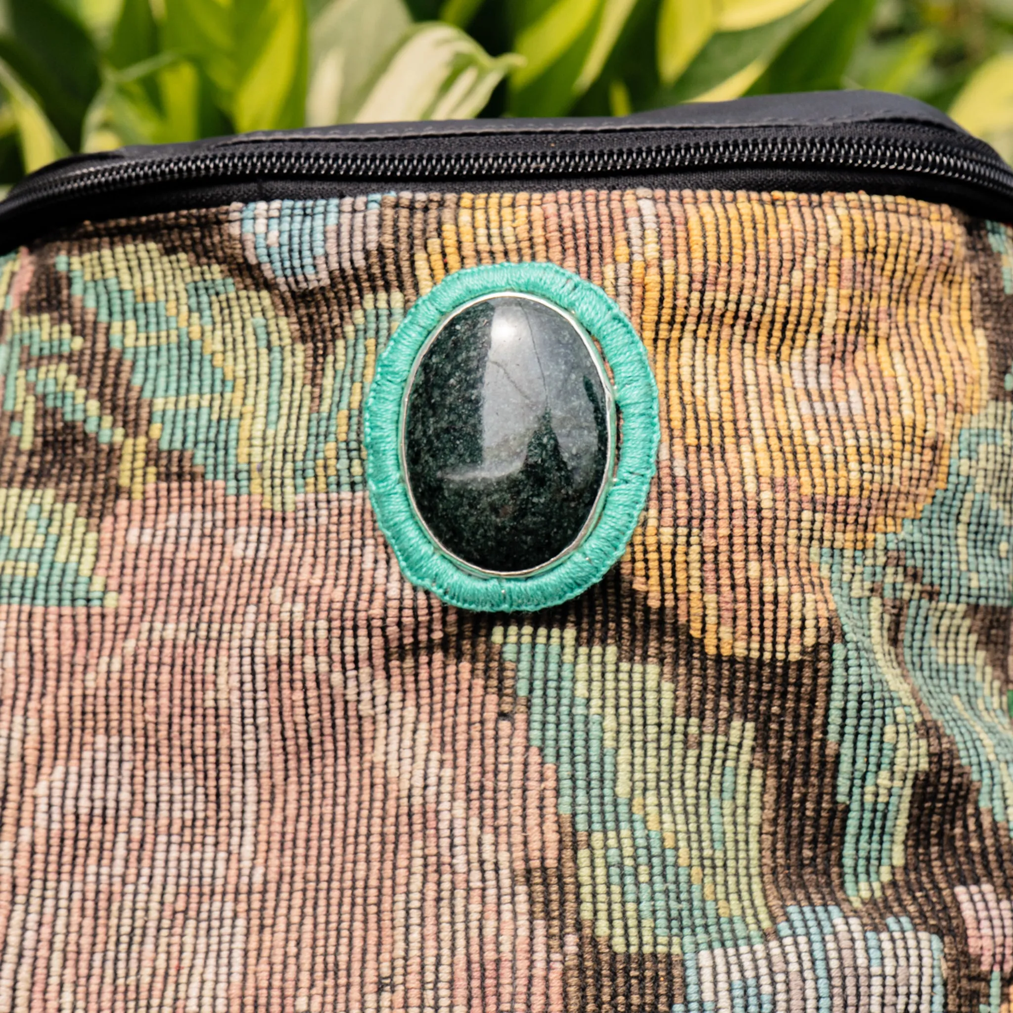EL DON MANNY PACK WITH JADE - OOAK HUIPIL - BLACK - NO. 15541
