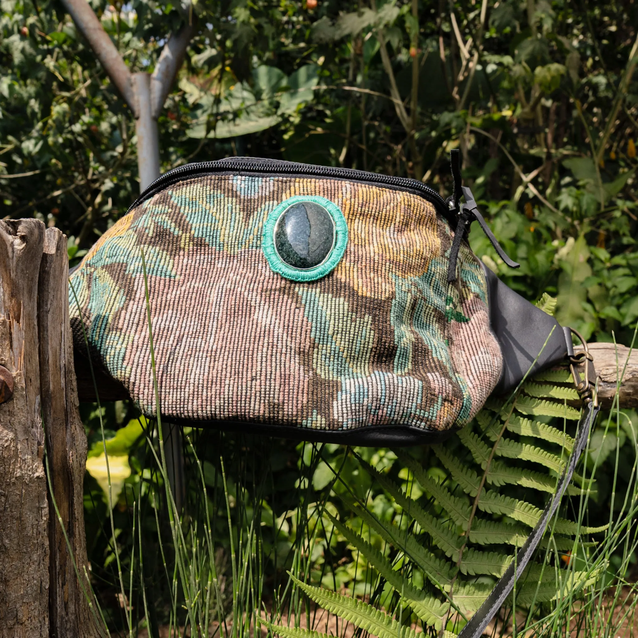 EL DON MANNY PACK WITH JADE - OOAK HUIPIL - BLACK - NO. 15541