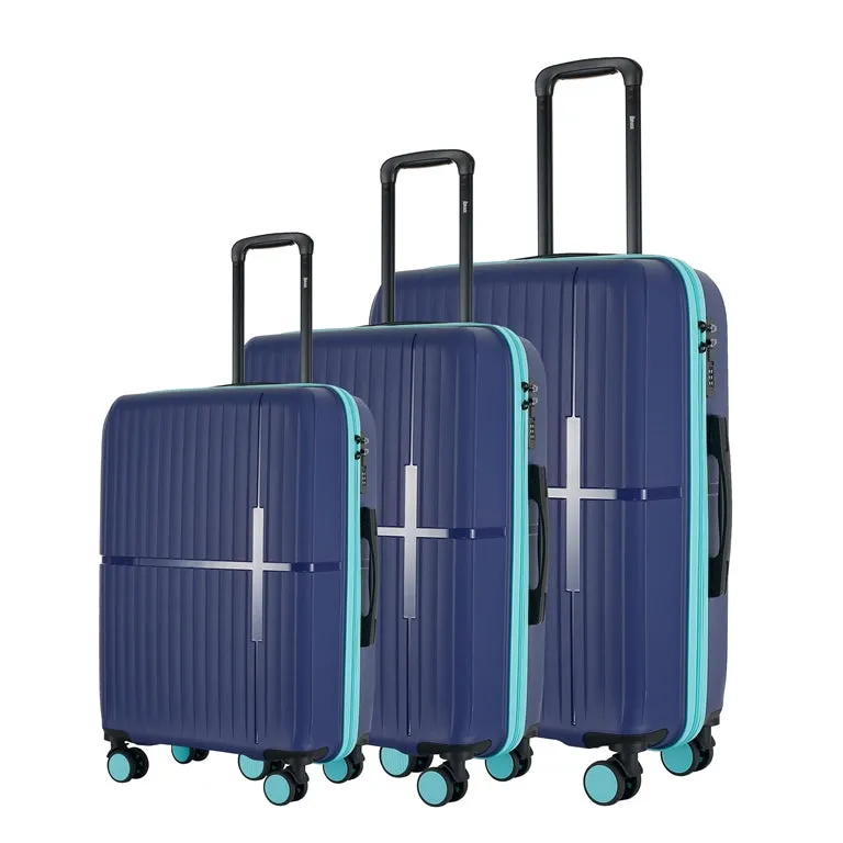 GALA 3-Piece Luggage Set – Polycarbonate Hardshell, Lightweight, 360° Dual Spinning Wheels, Combo Lock - 20", 24", 28" - Navy Teal