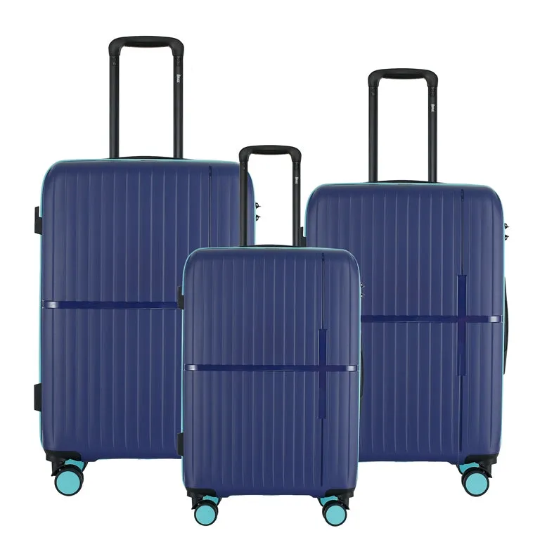 GALA 3-Piece Luggage Set – Polycarbonate Hardshell, Lightweight, 360° Dual Spinning Wheels, Combo Lock - 20", 24", 28" - Navy Teal