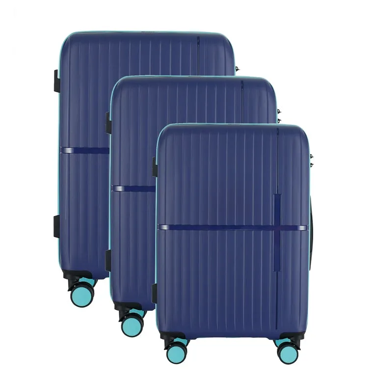 GALA 3-Piece Luggage Set – Polycarbonate Hardshell, Lightweight, 360° Dual Spinning Wheels, Combo Lock - 20", 24", 28" - Navy Teal