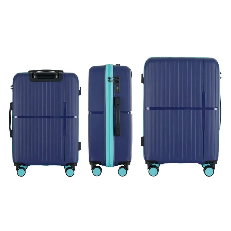 GALA 3-Piece Luggage Set – Polycarbonate Hardshell, Lightweight, 360° Dual Spinning Wheels, Combo Lock - 20", 24", 28" - Navy Teal