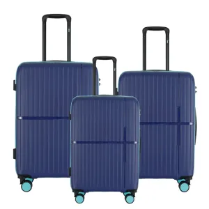 GALA 3-Piece Luggage Set – Polycarbonate Hardshell, Lightweight, 360° Dual Spinning Wheels, Combo Lock - 20", 24", 28" - Navy Teal