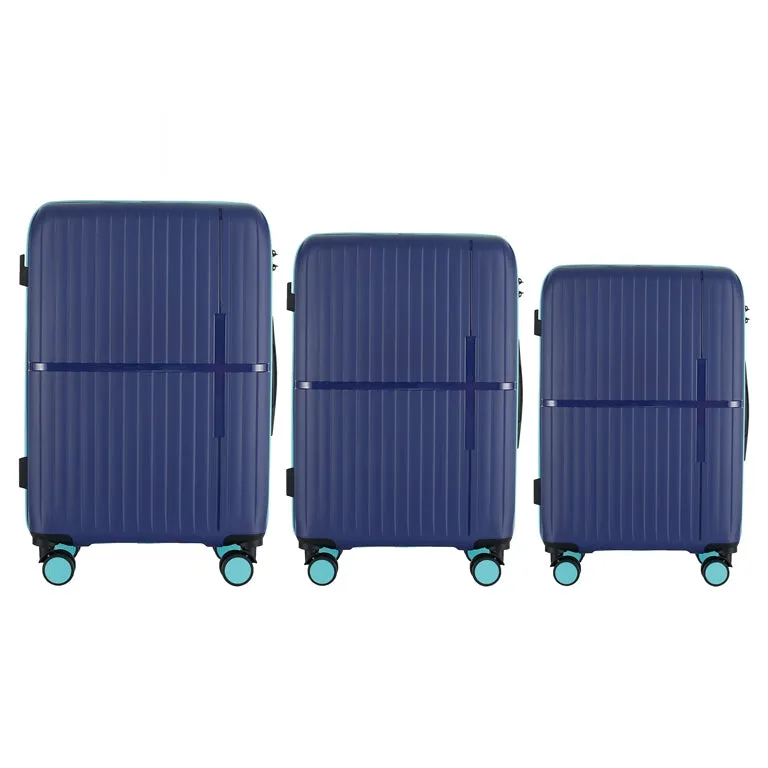 GALA 3-Piece Luggage Set – Polycarbonate Hardshell, Lightweight, 360° Dual Spinning Wheels, Combo Lock - 20", 24", 28" - Navy Teal