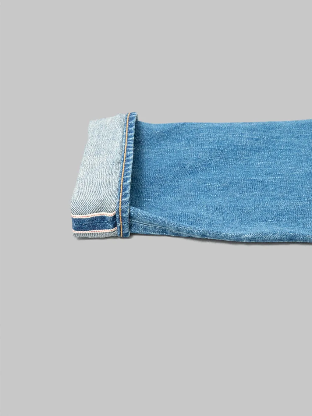 Japan Blue J404-MID 12.5oz Africa Cotton Stonewashed Classic Straight Jeans Middle Indigo