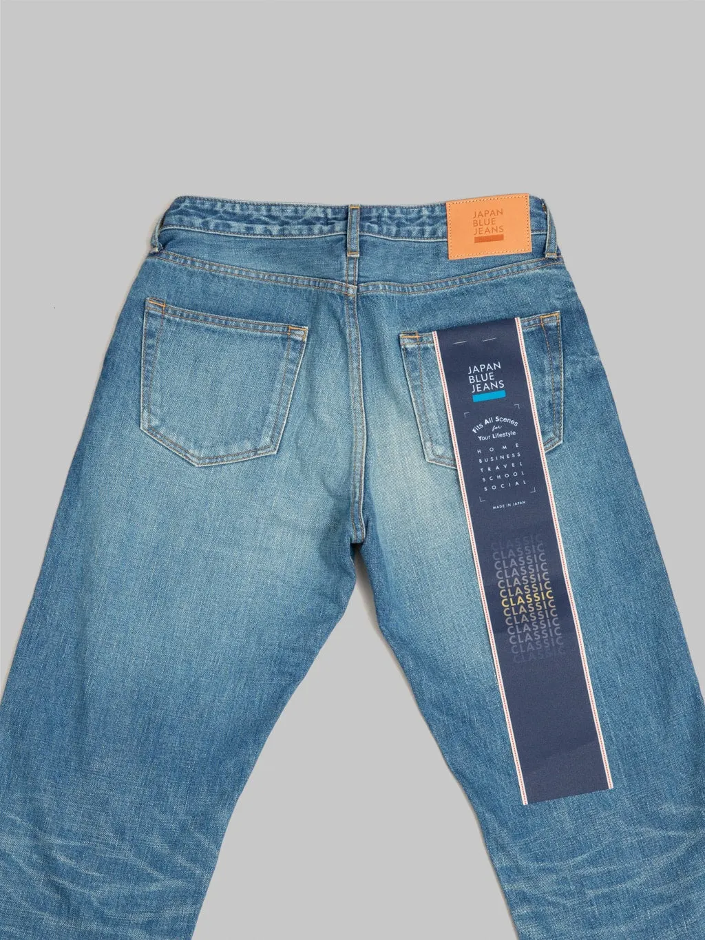 Japan Blue J404-MID 12.5oz Africa Cotton Stonewashed Classic Straight Jeans Middle Indigo