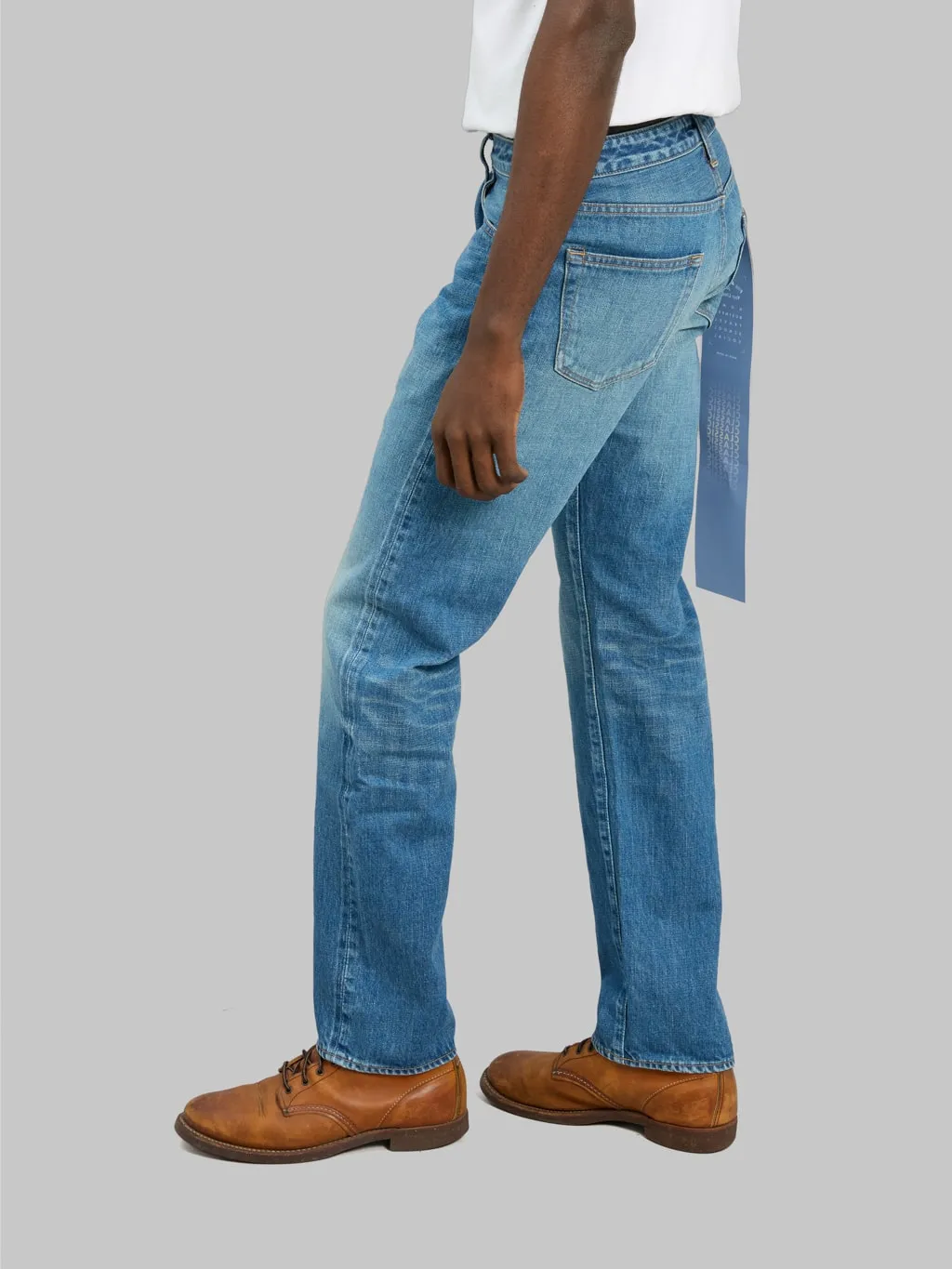 Japan Blue J404-MID 12.5oz Africa Cotton Stonewashed Classic Straight Jeans Middle Indigo