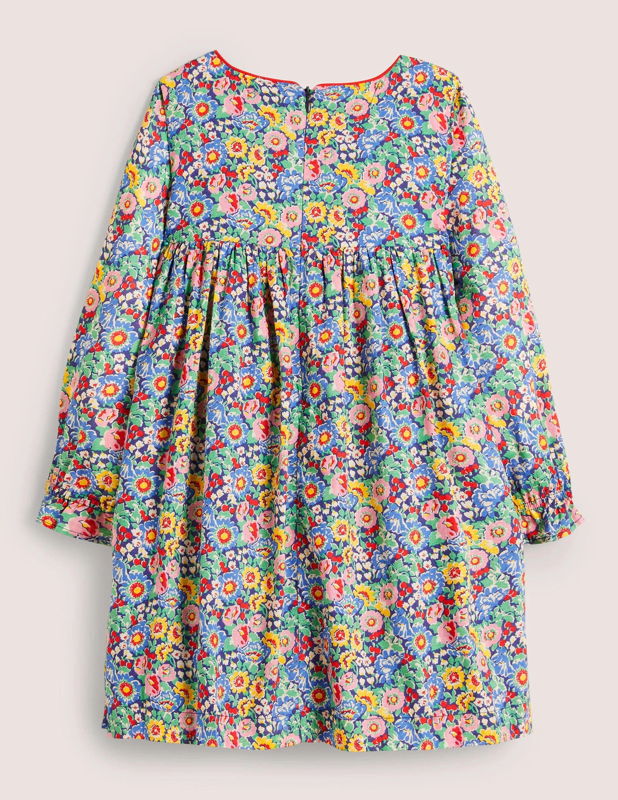 Long-sleeved Smock Dress-Multi Floral