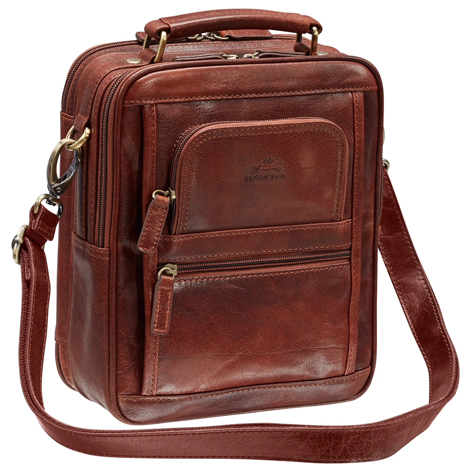 Mancini Large Unisex Bag with Zippered Rear Organizer