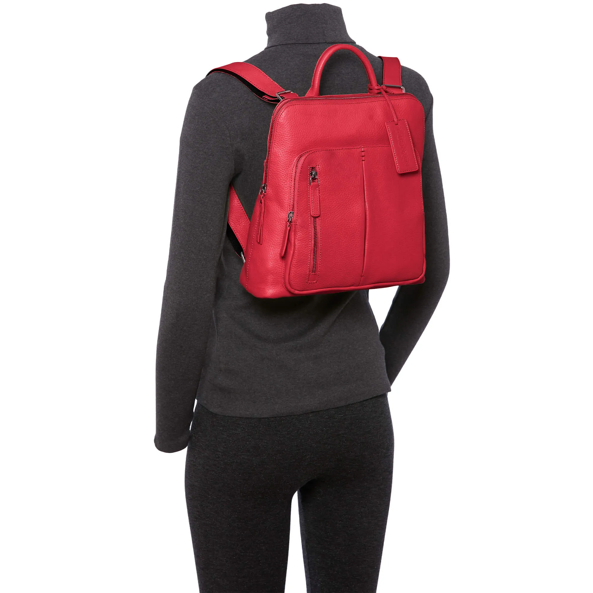 Mancini Pebbled Brigette Leather Backpack