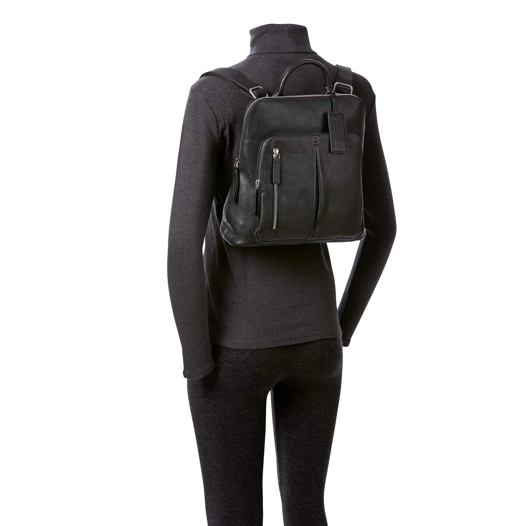 Mancini Pebbled Brigette Leather Backpack