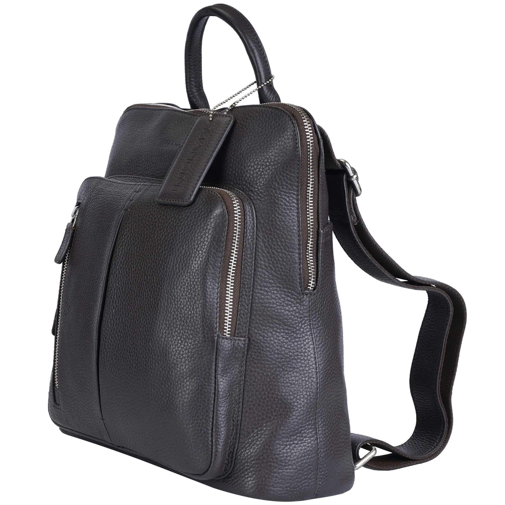 Mancini Pebbled Brigette Leather Backpack