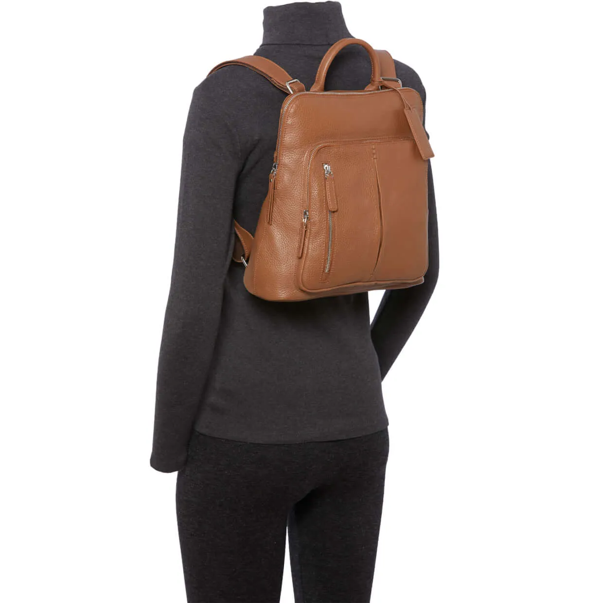 Mancini Pebbled Brigette Leather Backpack