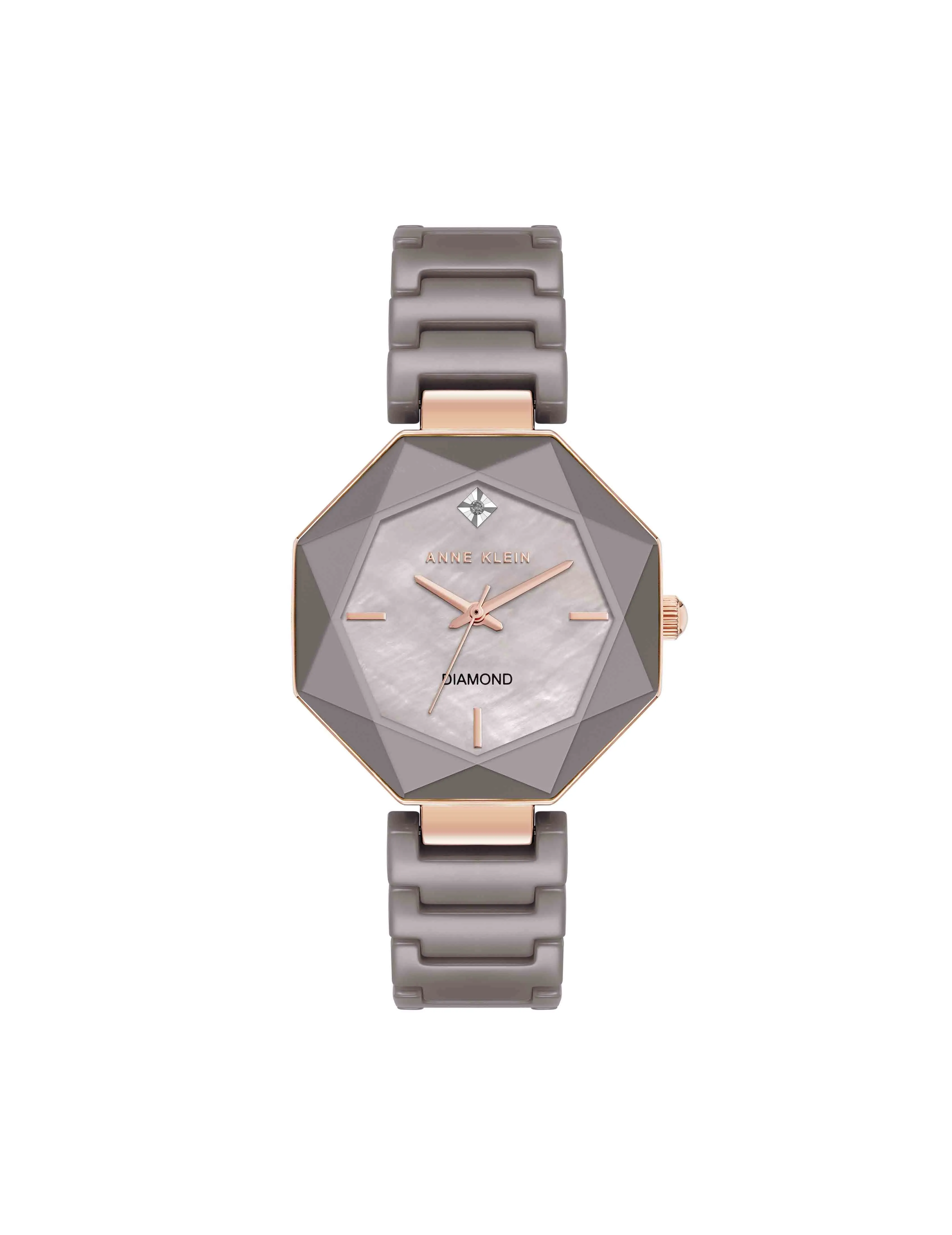 Octagonal Ceramic Diamond Dial Bracelet Watch