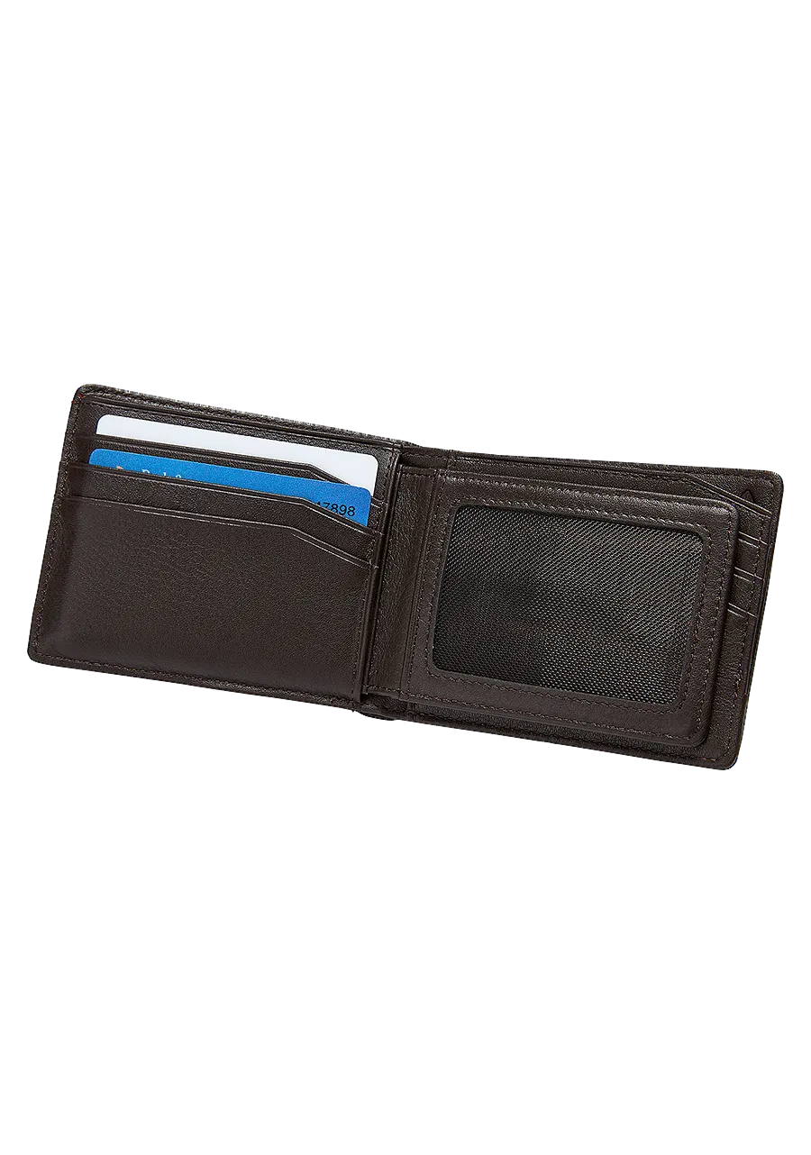 Pass Leather Wallet - Brown