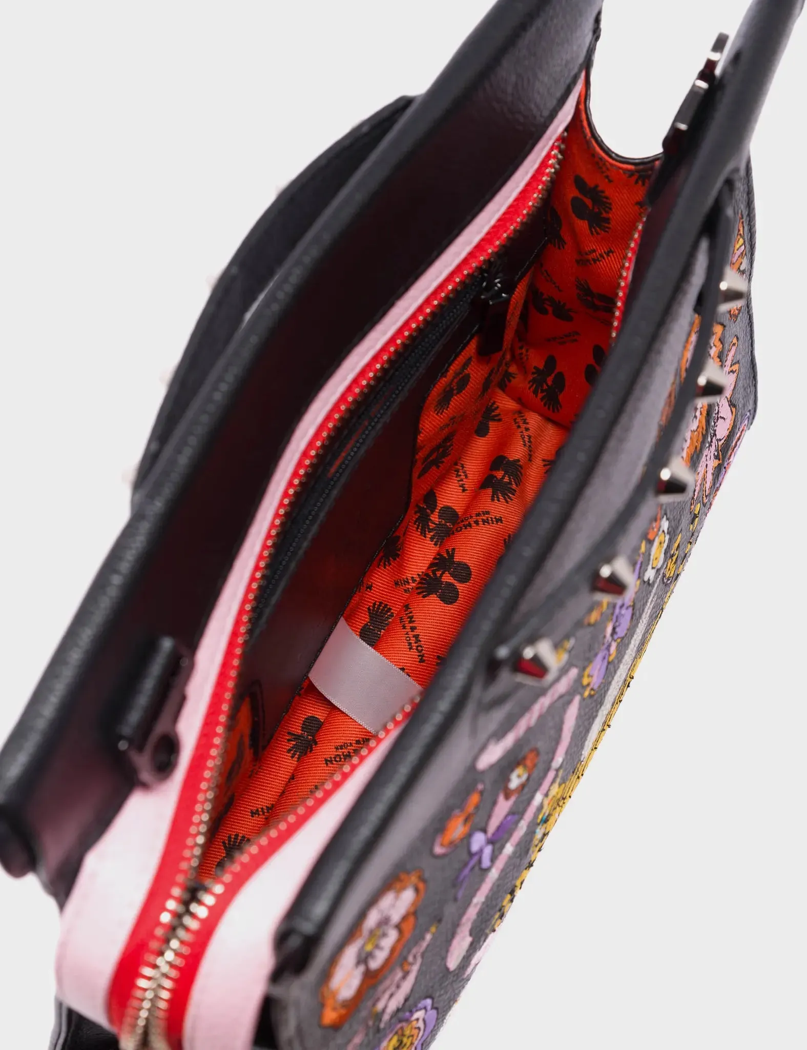 Vali Crossbody Small Black Leather Bag - Vintage Bloom Embroidery