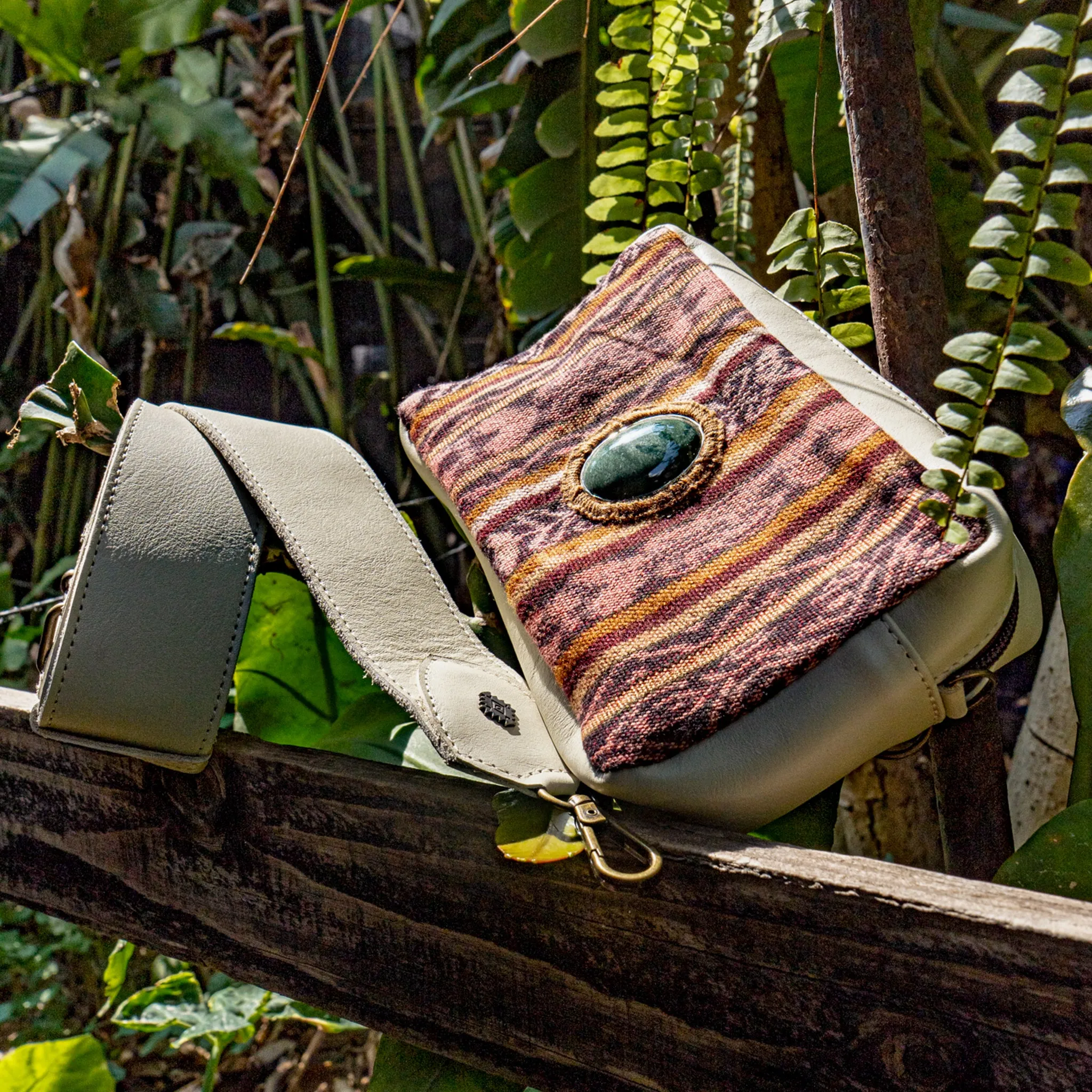 WANDER CROSSBODY BAG   STRAP SET - CORTE WITH JADE - BONE - NO. 15548