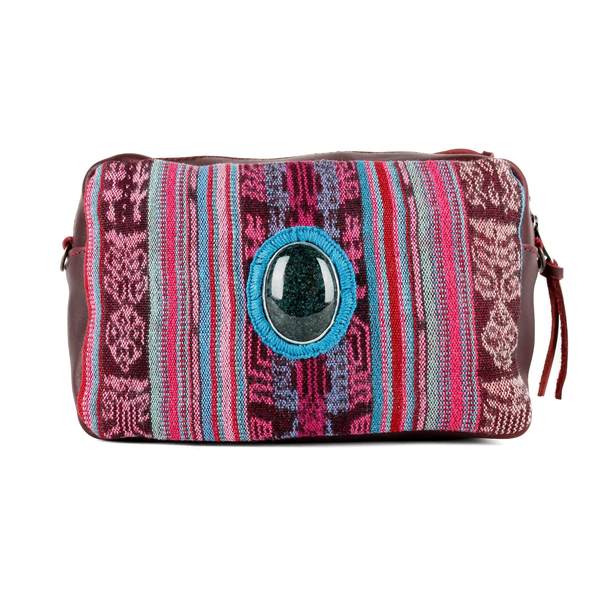 WANDER CROSSBODY BAG   STRAP SET - CORTE WITH JADE - VINO TINTO - NO. 15547